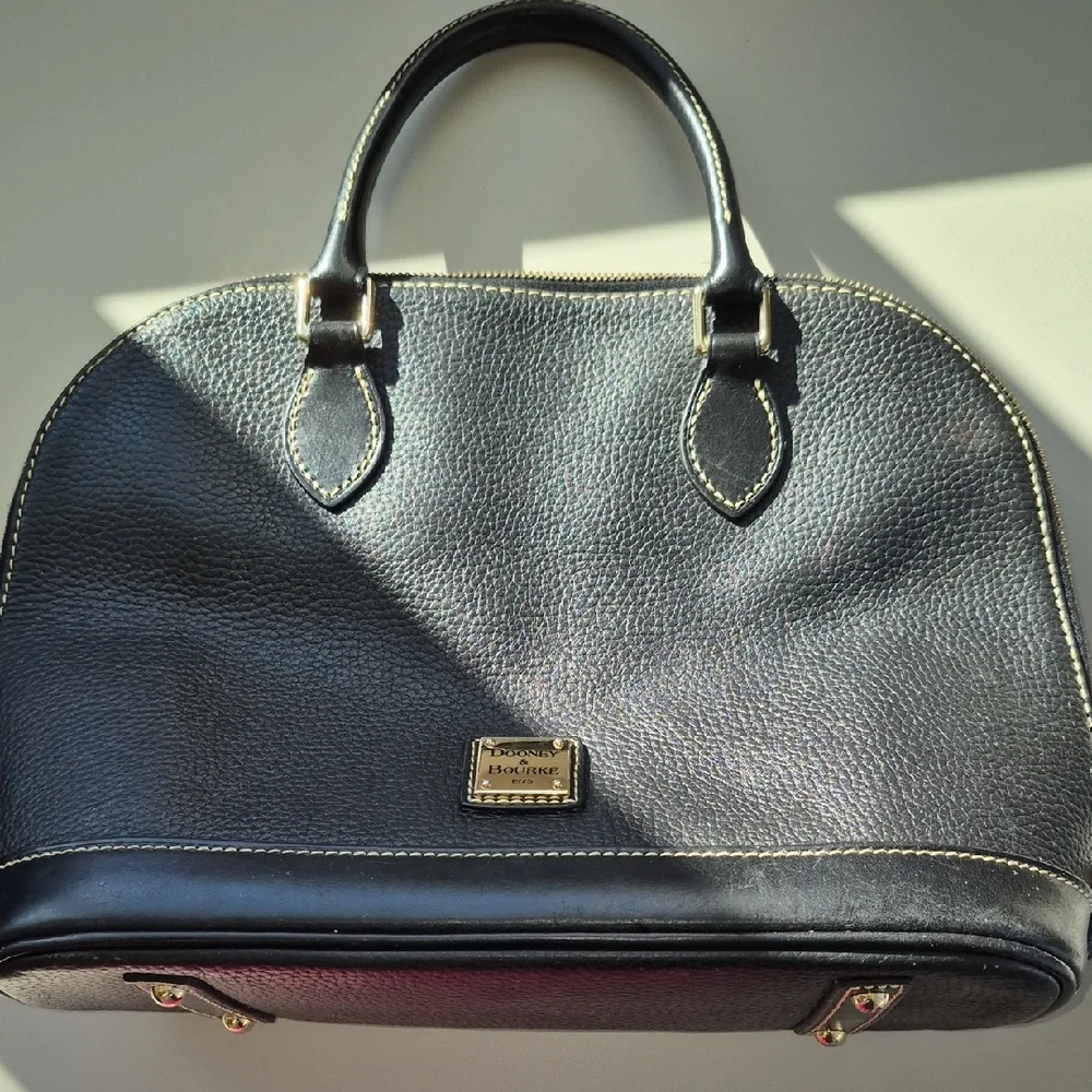 Dooney & Bourke Black Pebbled Leather Satchel